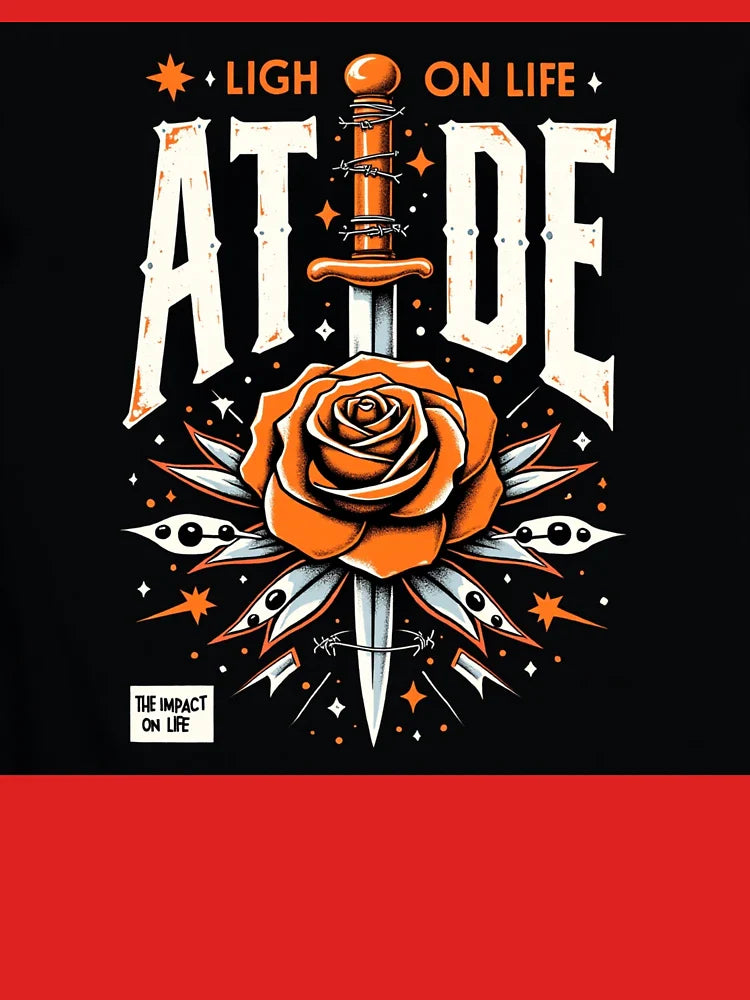 Attitude & Light on Life Graphic Tee – Dagger and Rose Urban Art Shirt Classic T-Shirt