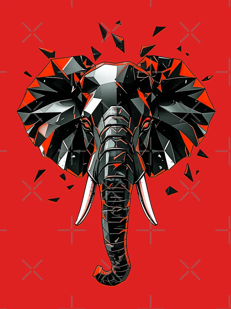 Elephant Abstract Art - Red Classic T-Shirt