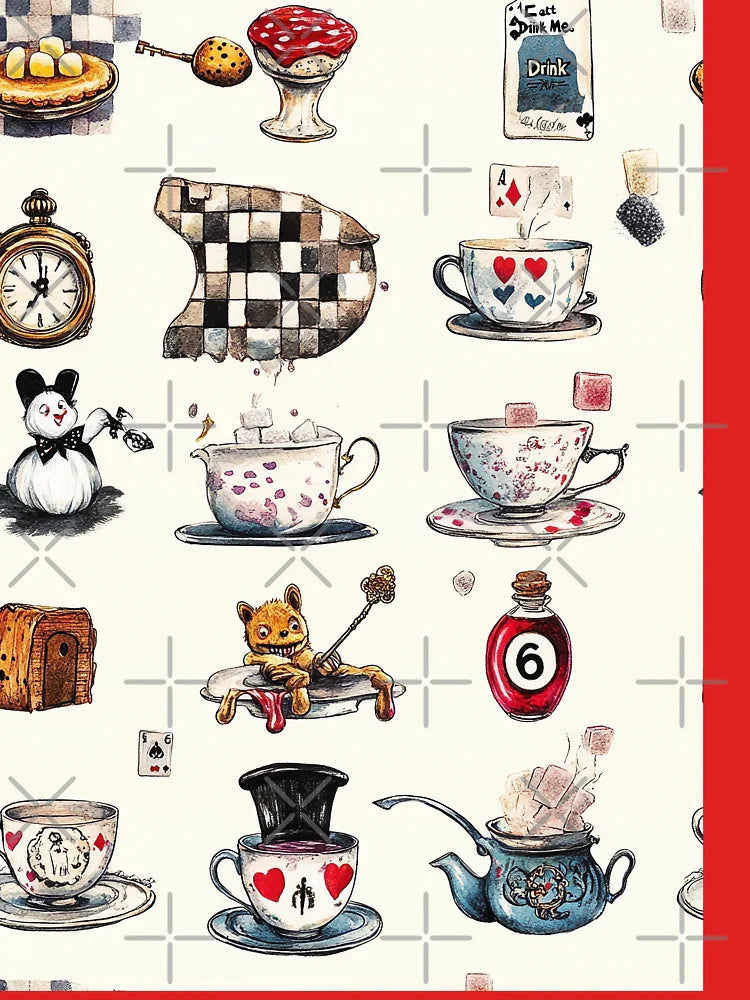 Cheshire Grin Amid Teapots, Cards, And Confusion Classic T-Shirt
