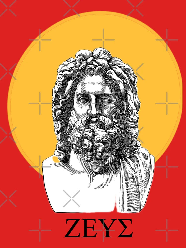 Zeus Bust Illustration – Greek God of Thunder (ZEΥΣ) Classic T-Shirt