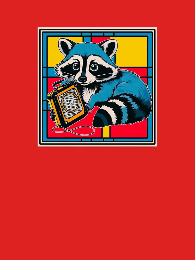 Raccoon Beats: Color Block Party Vibes Classic T-Shirt