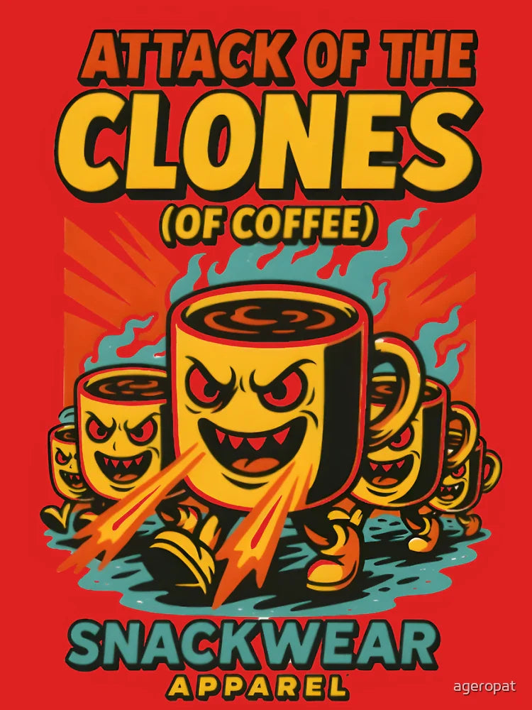Attack of the Clones (of Coffee) â€“ Retro Coffee Army T-Shirt by Snackwear Apparel Classic T-Shirt