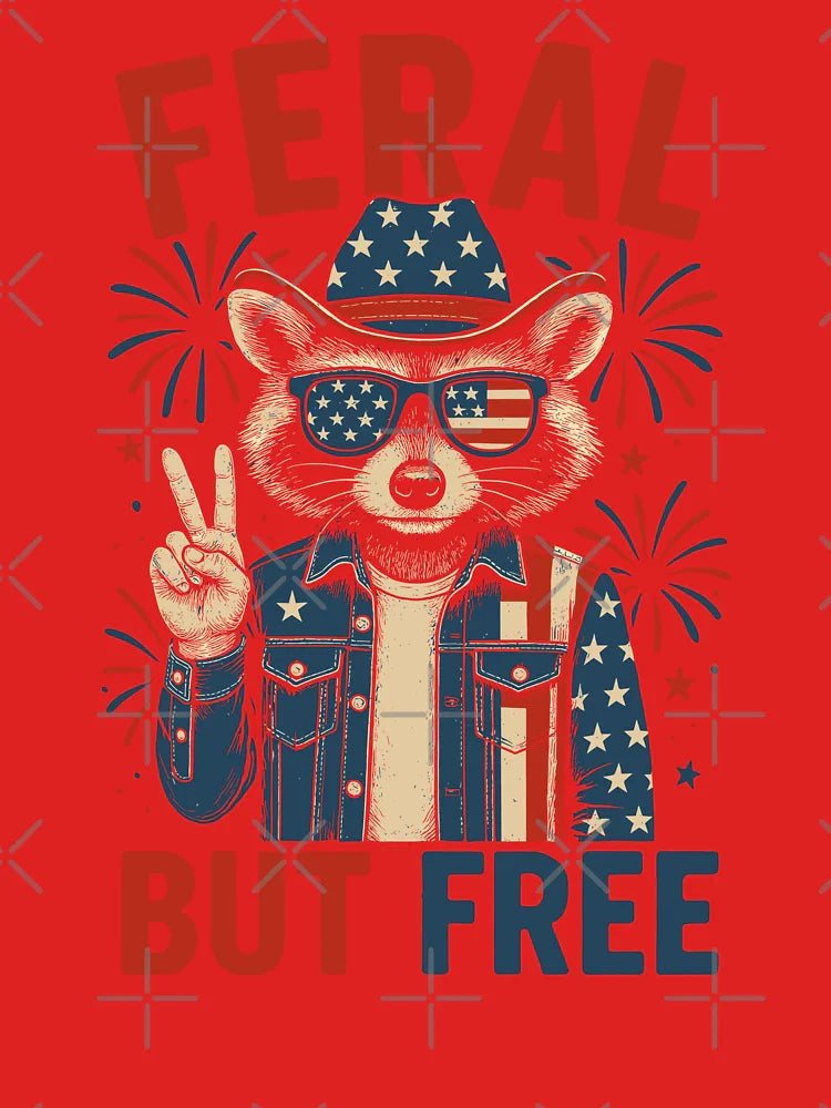 Feral But Free USA Raccoon 4th Of July Classic T-Shirt
