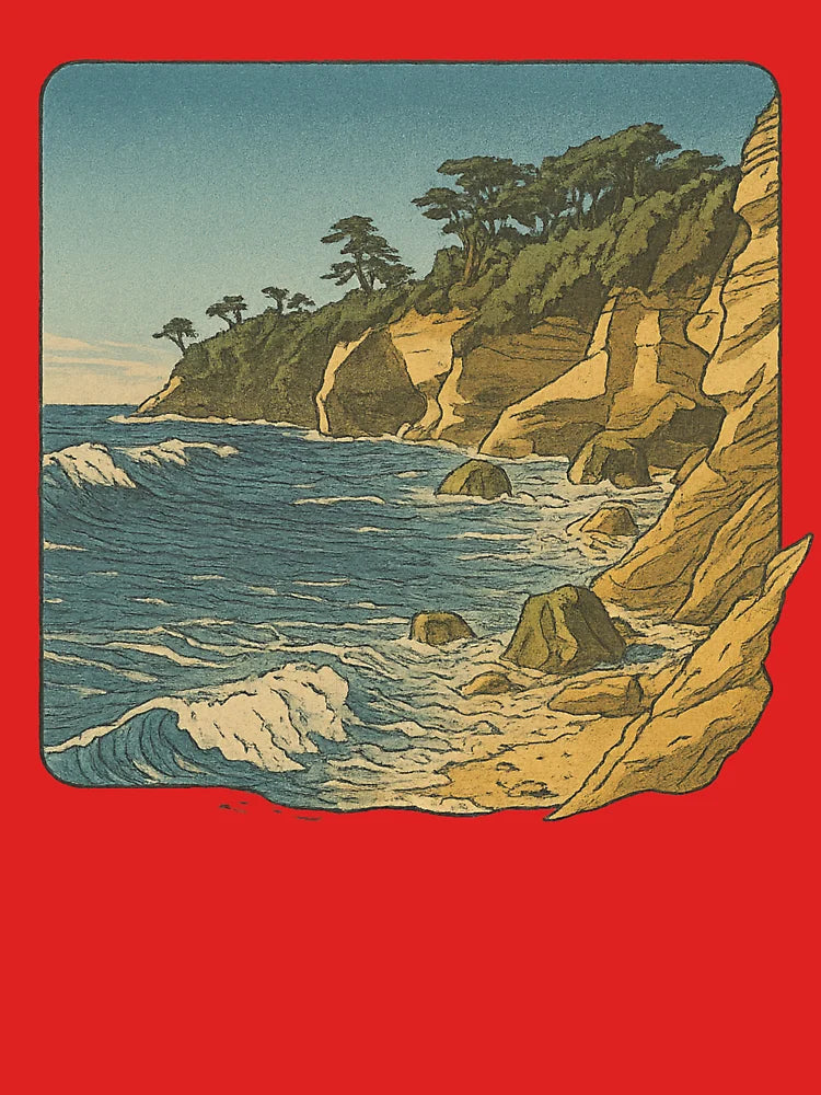 Cliffside Coastline Art | Vintage Coastal View - Rugged Nature Classic T-Shirt