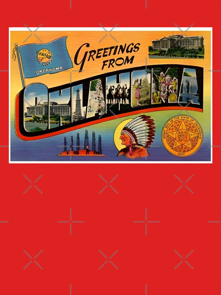 Retro Oklahoma Travel Poster Design Classic T-Shirt