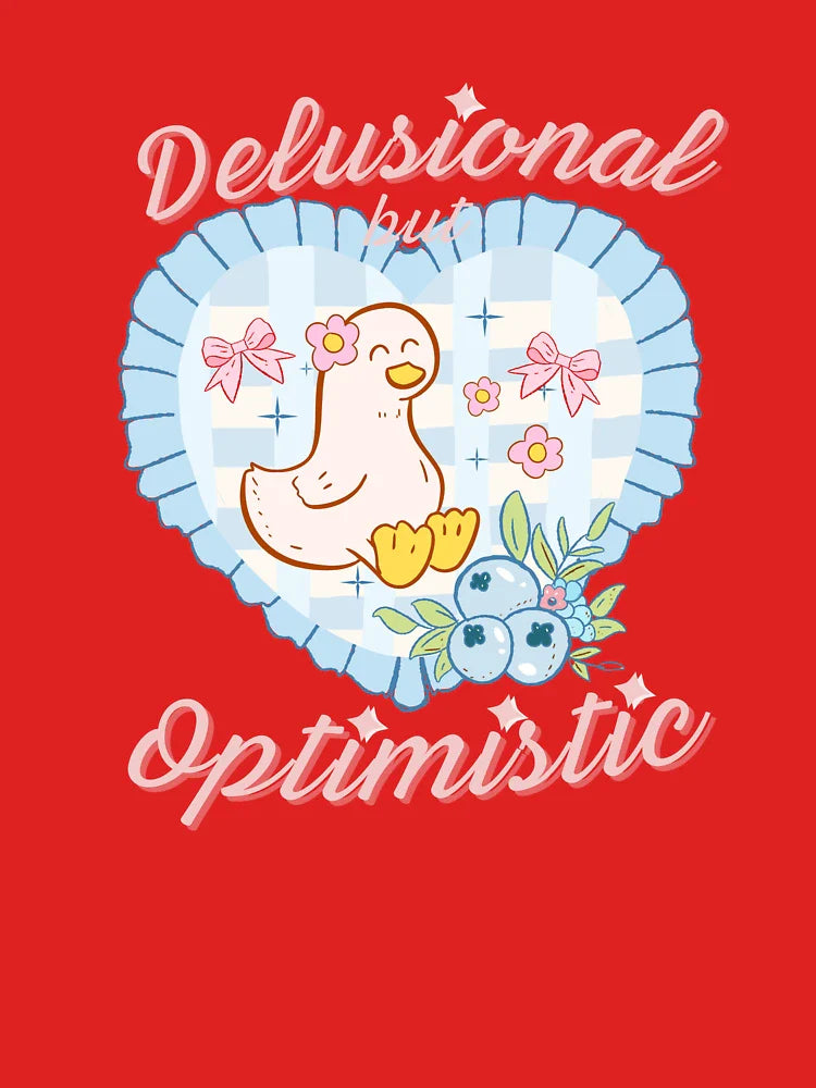 Delusional but Optimistic, Funny Coquette Graphic Aesthetic Goose Shirt, Cottagecore Soft Girl  Classic T-Shirt