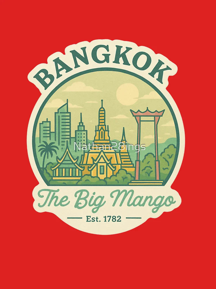 Bangkok “The Big Mango” Sticker – Vintage Spring Skyline Design Classic T-Shirt