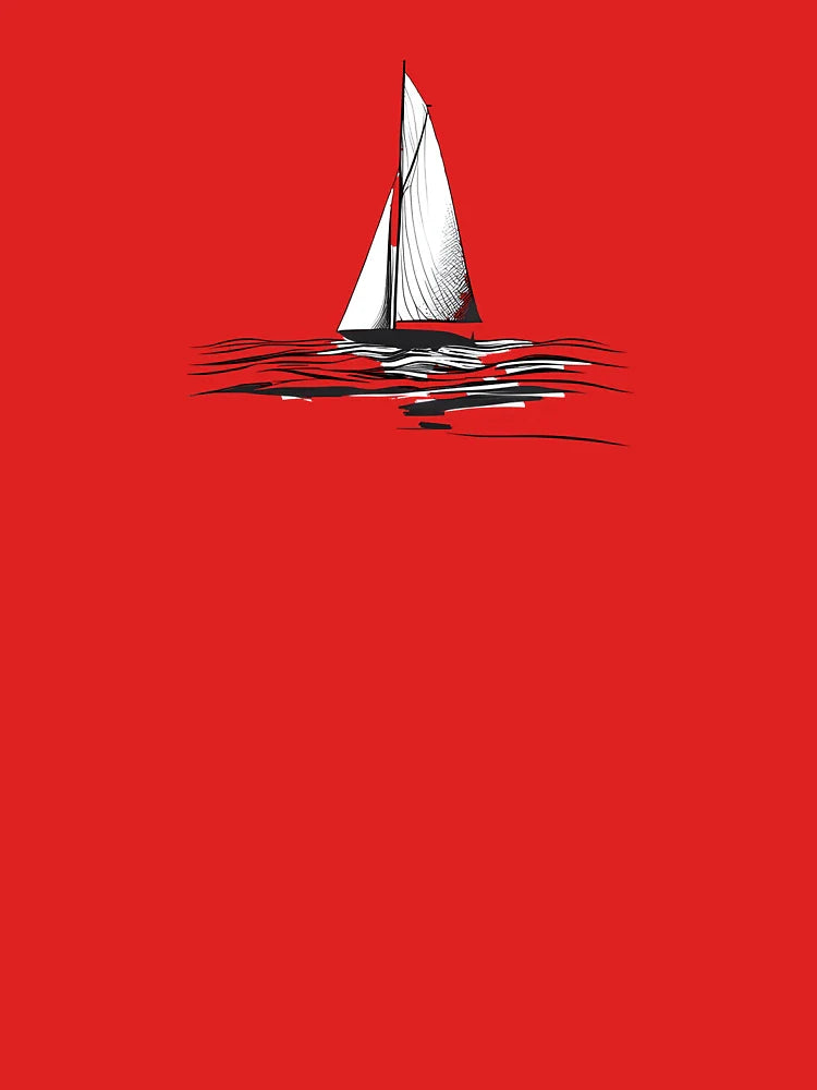 Sailboat Line Art: Minimalist Ocean Journey Classic T-Shirt