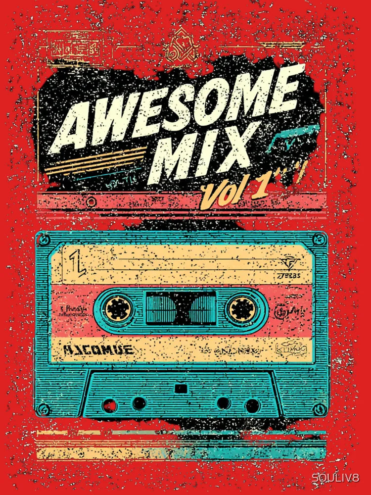 Awesome Mix Vol. 1 | Retro Cassette Tape Graphic by SOULIV8 Classic T-Shirt