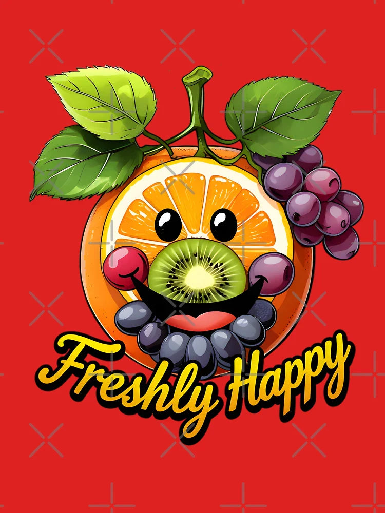 Freshly Happy – Smiley Face Made of Fruit Design Classic T-Shirt