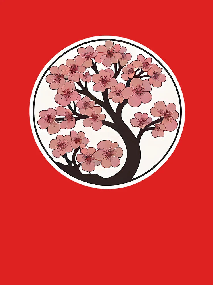 Cherry Blossom Flower Sticker | Vibrant Pink Cherry Blossom Stickers for Laptop, Water Bottle, & Phone Case Classic T-Shirt