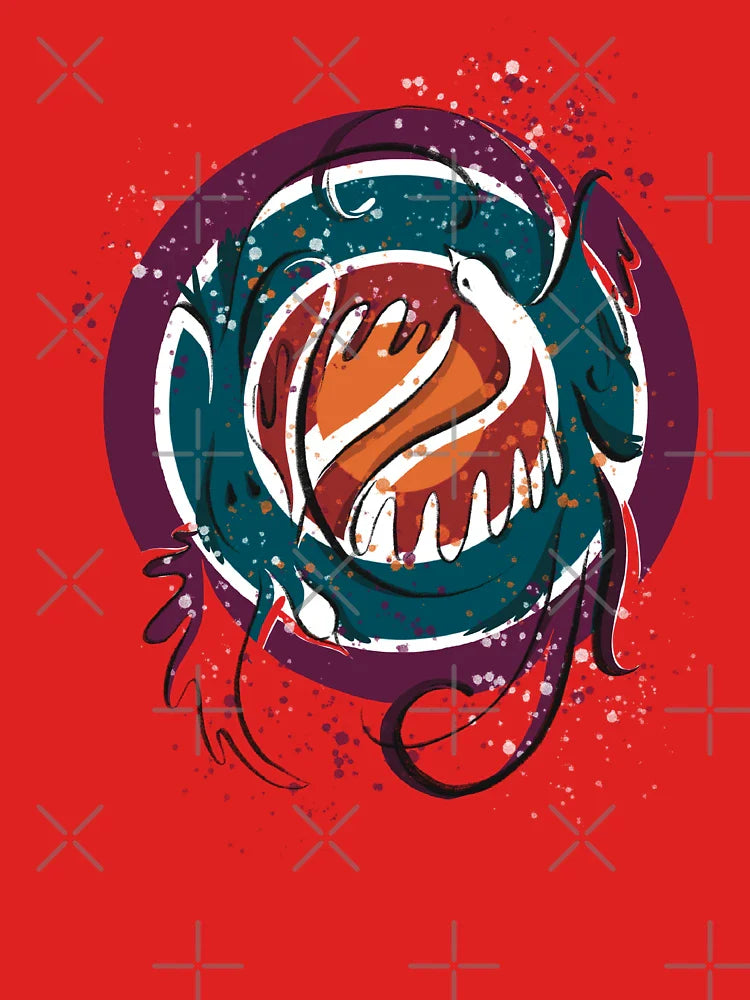 Berry & Teal Balance - Abstract Birds Classic T-Shirt
