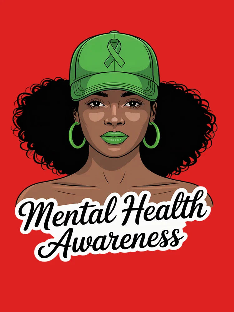 Afro American Black Woman Mental Health Awareness Classic T-Shirt