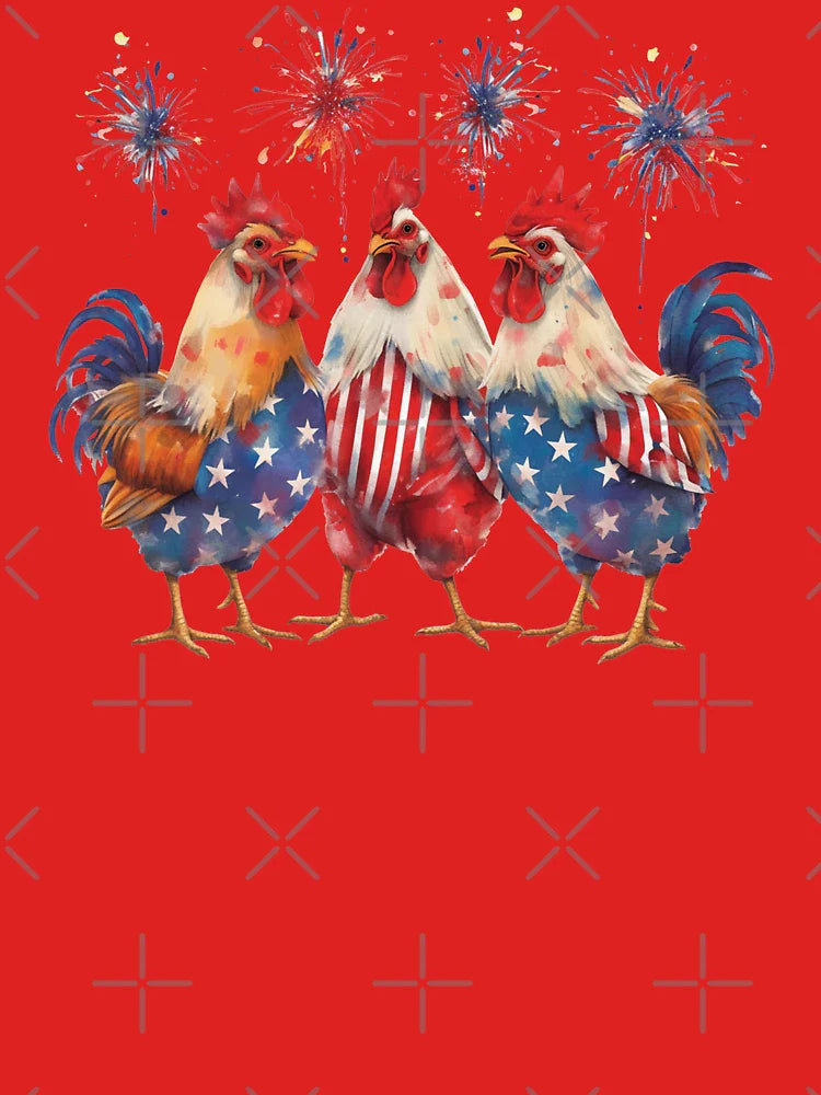 Funny Patriotic Chicken - 4th Of July Classic T-Shirt