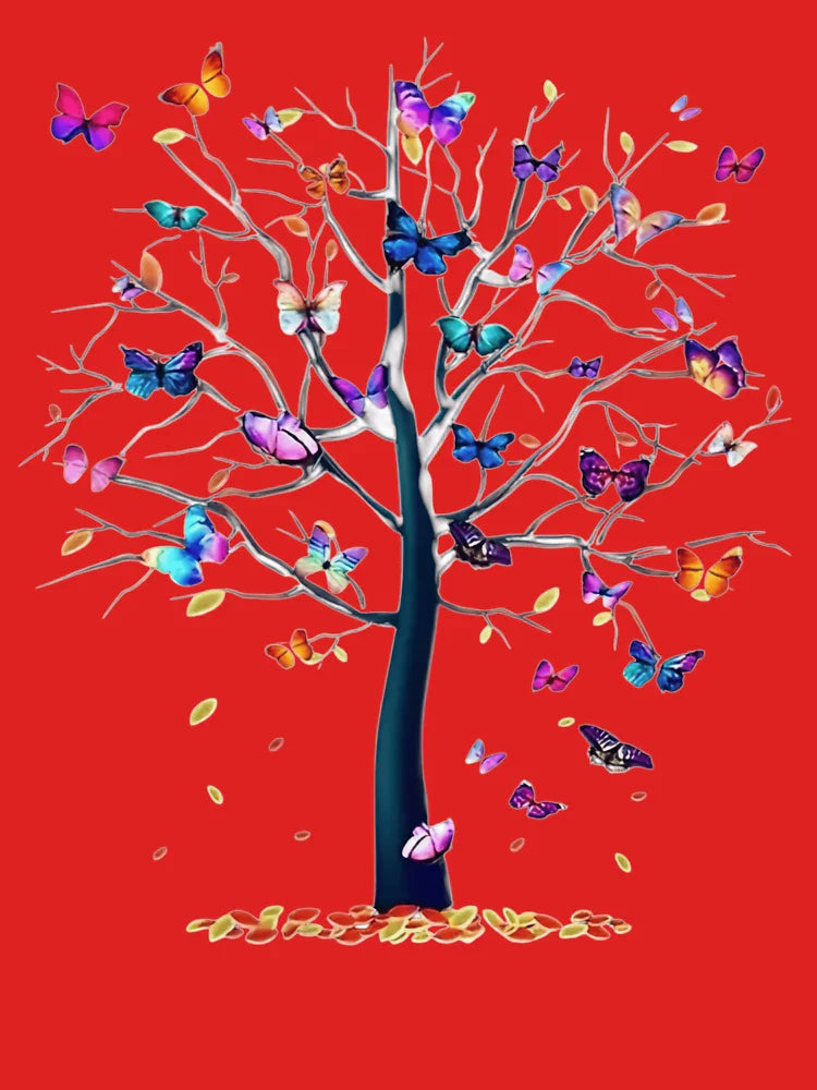 Colorful Tree of Life with Butterflies | Nature Art | Spiritual Boho Design Classic T-Shirt