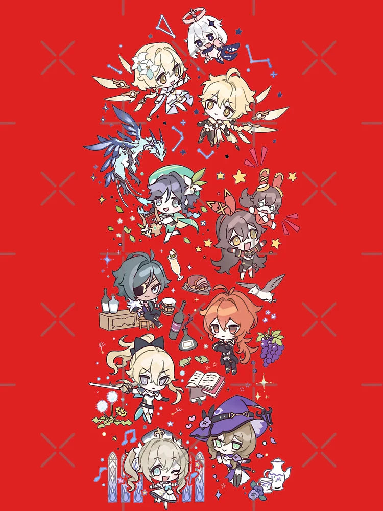 Genshin Impact Chibi Characters Assemble  Classic T-Shirt