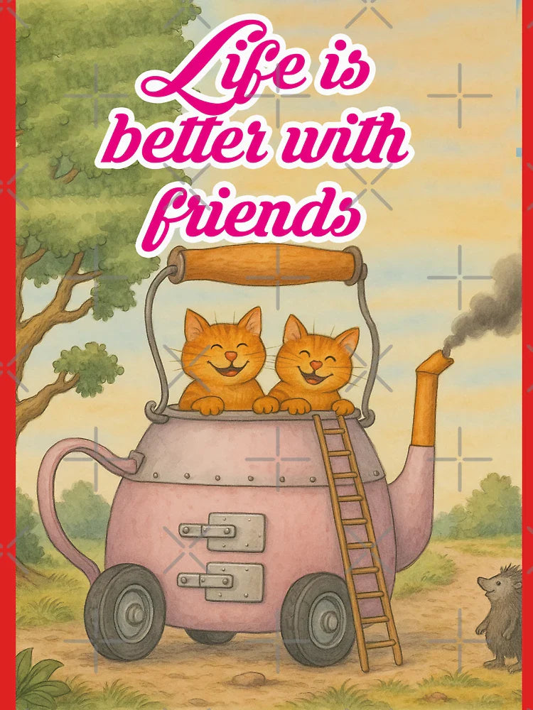 Cats ride in a teapot with wheels Classic T-Shirt