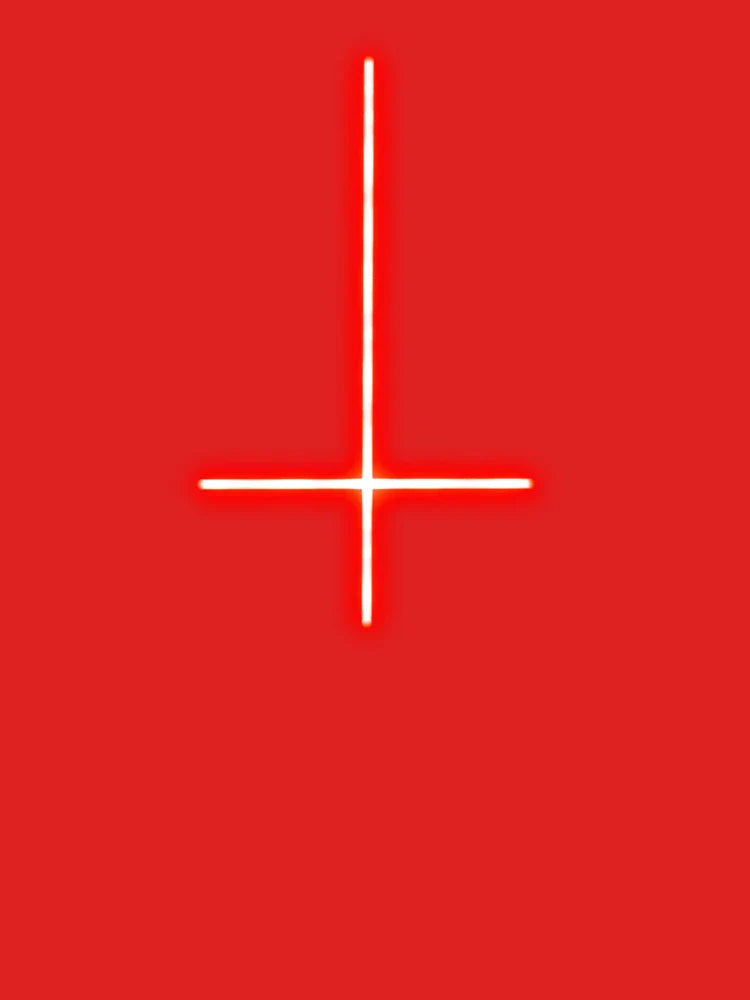 Glowing Red Evil Upside Down Cross  Classic T-Shirt