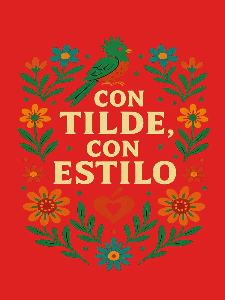 Con Tilde, Con Estilo | Spanish Grammar with Guatemalan Folk Art Classic T-Shirt