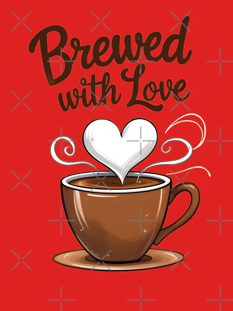 Brewed with Love – Coffee Cup with Heart-Shaped Steam Classic T-Shirt