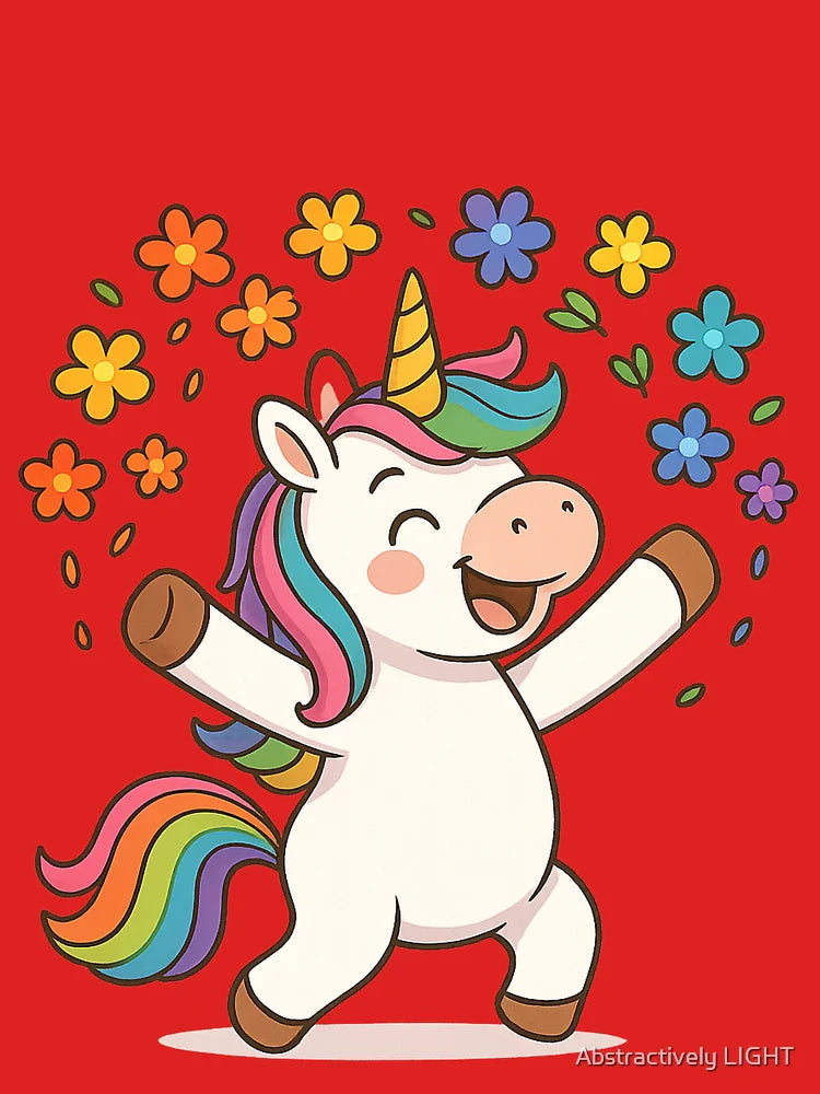 Joyful Unicorn’s Rainbow Flower Celebration Classic T-Shirt