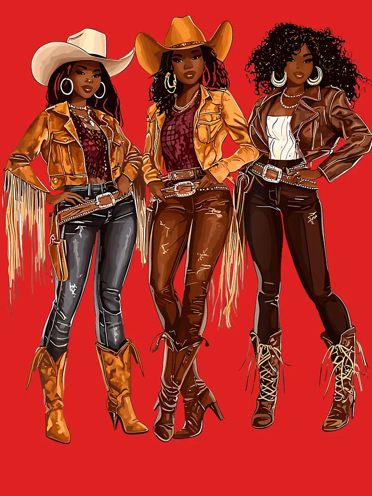 Black African American Cowgirl Western Country Texas Rodeo Classic T-Shirt