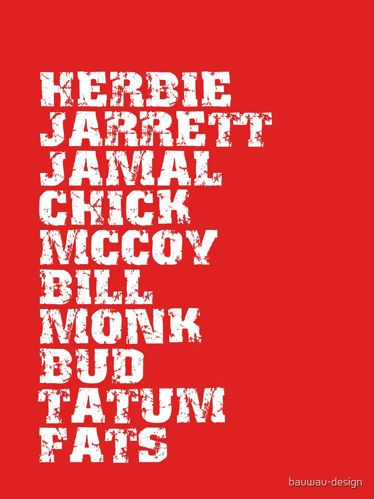 Famous Influential Jazz Pianists List Classic T-Shirt