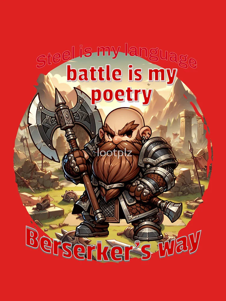 Inglés: Chibi Dwarf Berserker - Steel and Fury RPG Art Classic T-Shirt