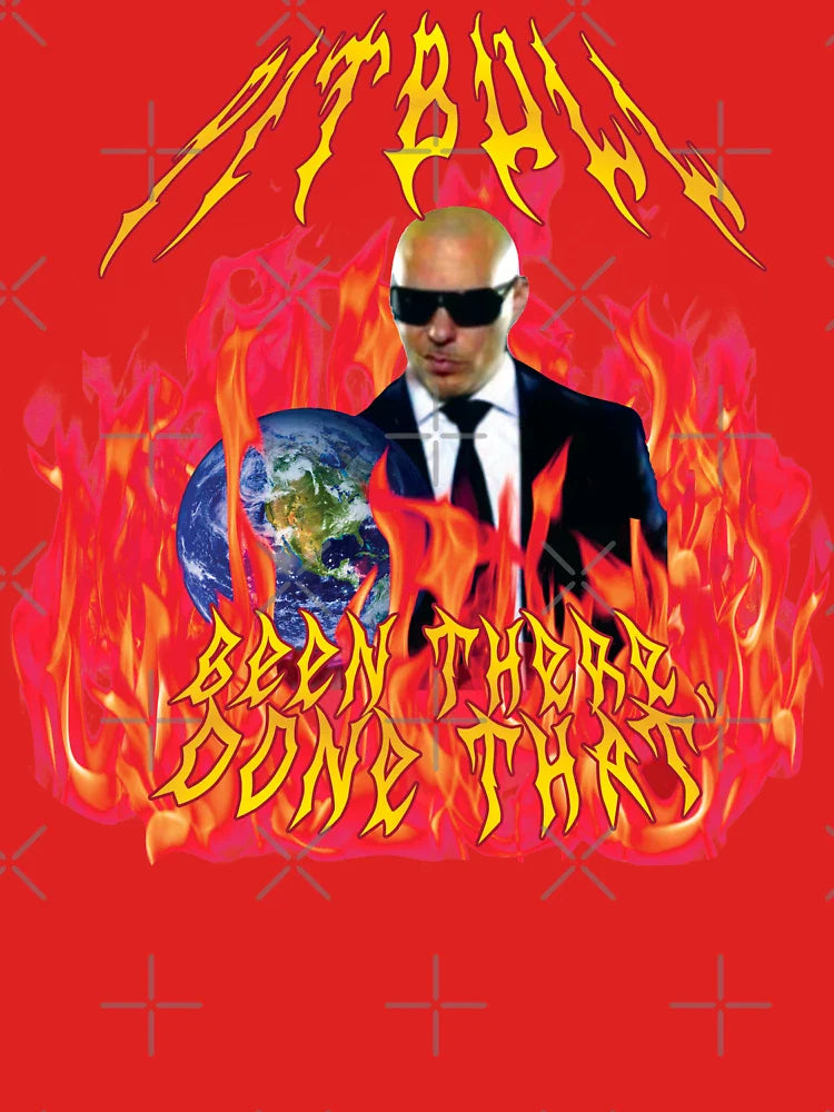 heavy metal pitbull with flames Classic T-Shirt