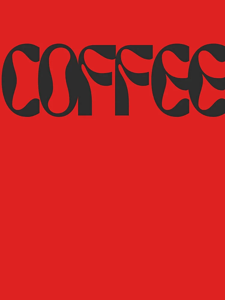 Retro Coffee Typography Art - Modern Black and White Coffee Lover Design  Classic T-Shirt