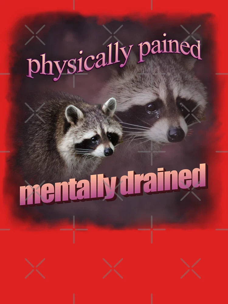 physically pained, mentally drained raccoon word art Classic T-Shirt