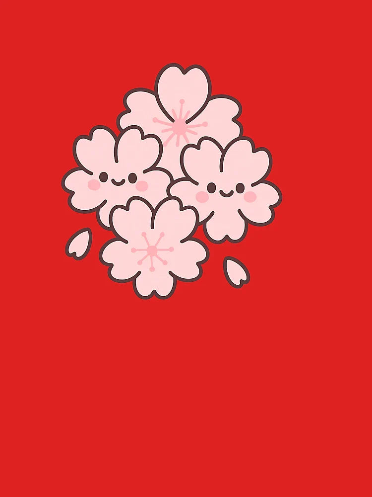 Kawaii Sakura Cluster – Smiling Cherry Blossoms Classic T-Shirt