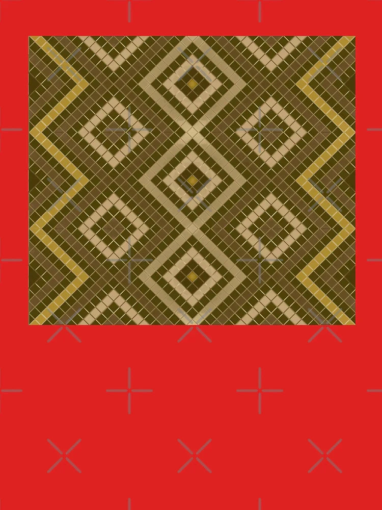 Golden Squares in Retro Mosaic Pattern Classic T-Shirt