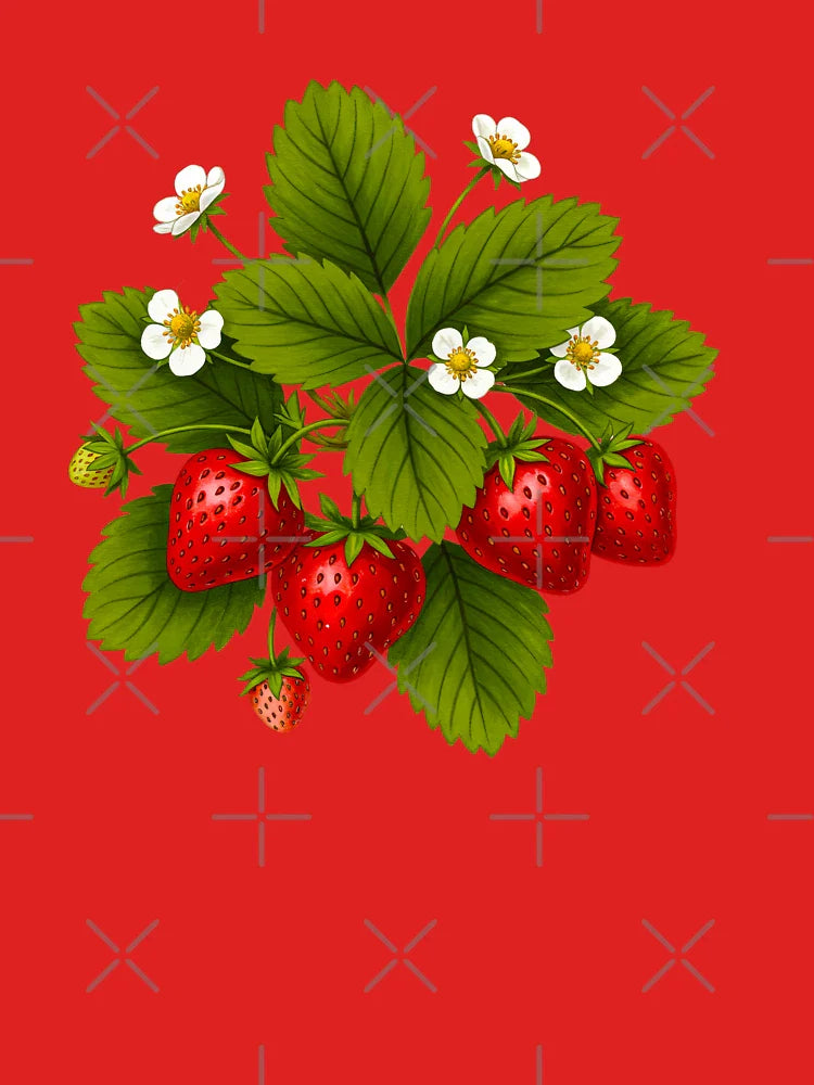 Strawberry Fruit Plant Illustration Classic T-Shirt