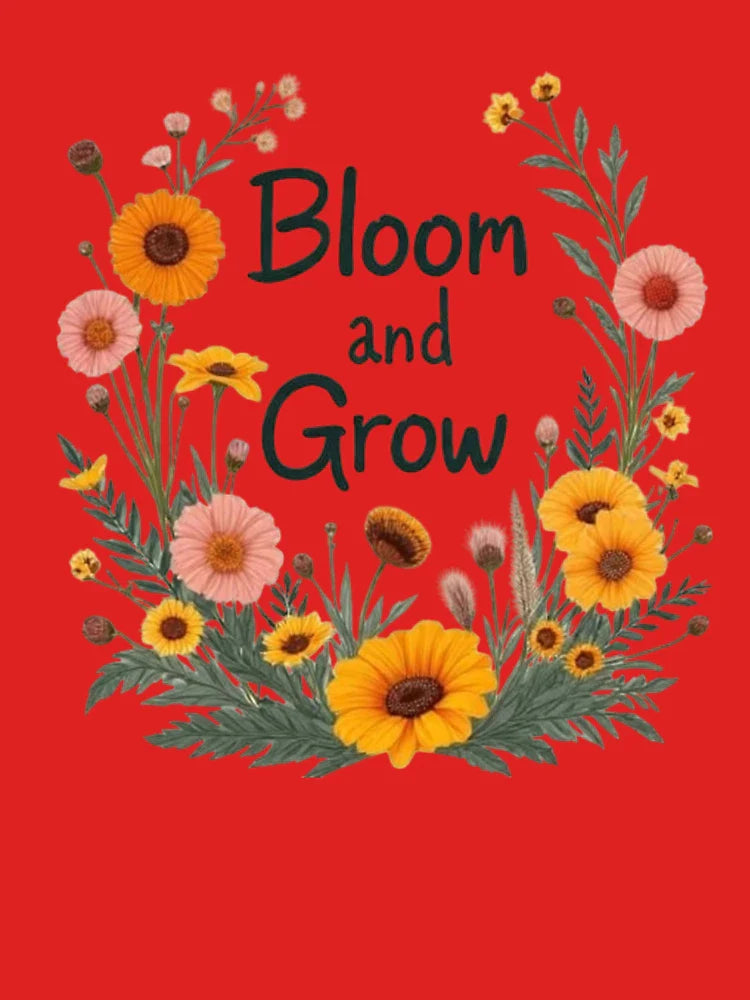 Bloom and Grow - Vintage Floral Inspirational Quote Design7 Classic T-Shirt