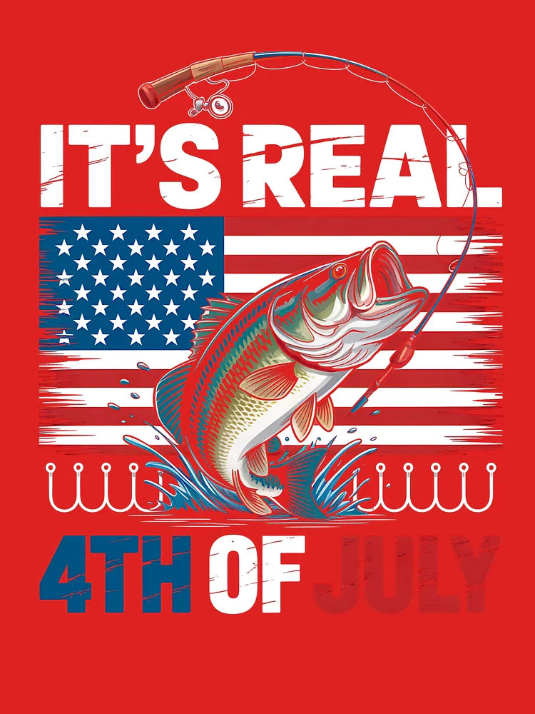 Real 4th Of July Costume Fishing Tools Fisher Patriotic Classic T-Shirt
