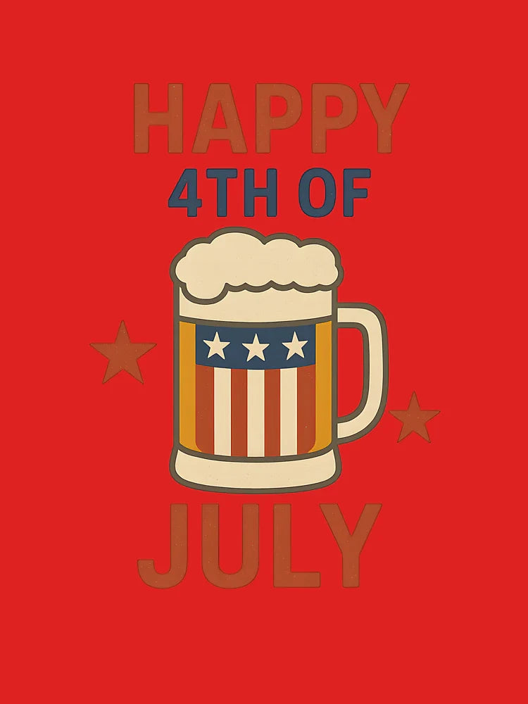 4th of July Beer Pint with American Flag | Patriotic Celebration Art Classic T-Shirt