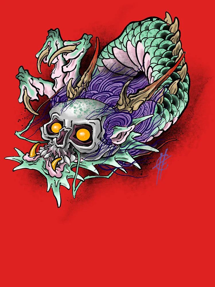 Japanese Skull dragon Classic T-Shirt