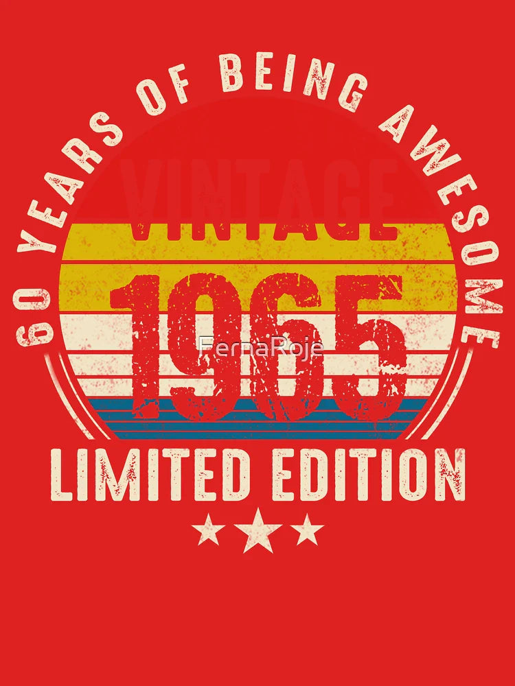 Vintage 1965, 60th Birthday Gift Distressed Design  Classic T-Shirt