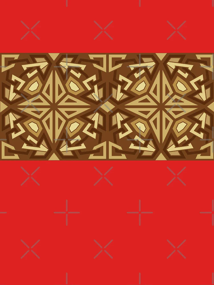 Elegant Gold Four-Way Star Pattern Classic T-Shirt