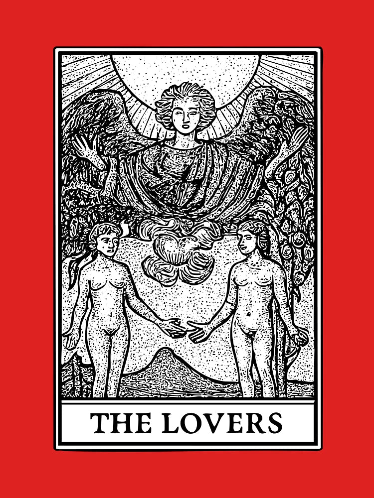 The Lovers – Black Ink Tarot Card Classic T-Shirt