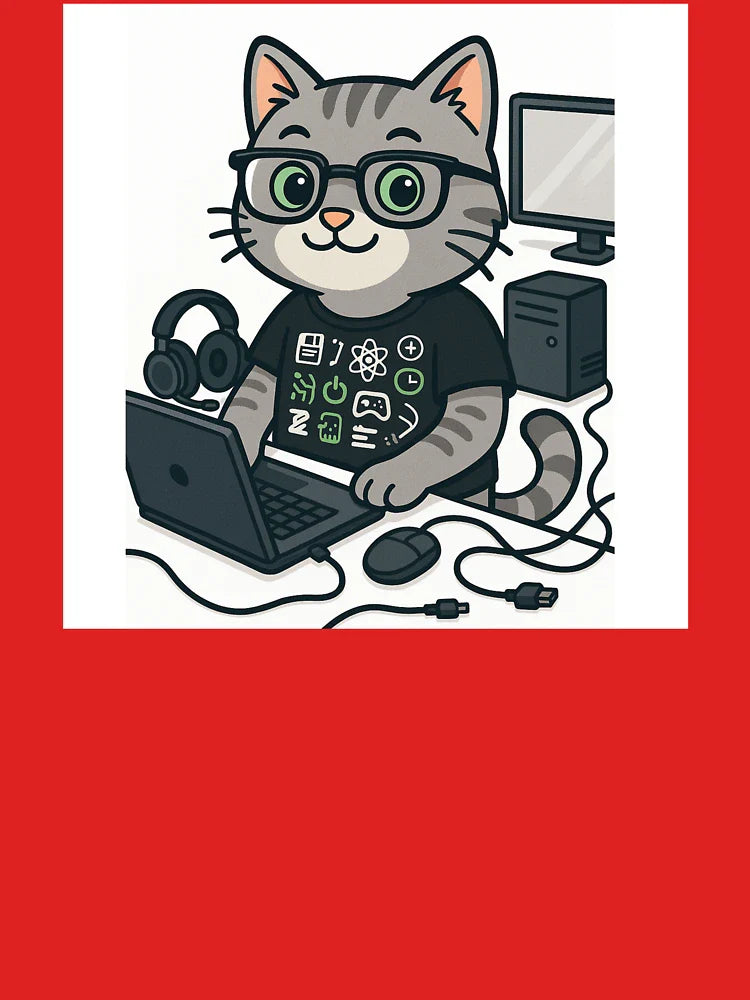 Cute Tech Support Cat Illustration – IT Helpdesk Mascot Design Classic T-Shirt