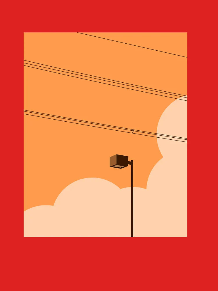 Streetlight and Powerlines - Sunset Classic T-Shirt