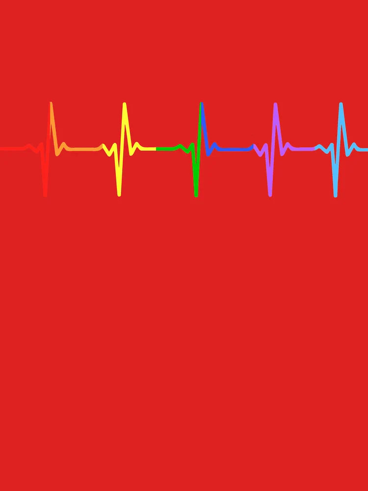 Rainbow Pulse Hearbeat LGBT Classic T-Shirt