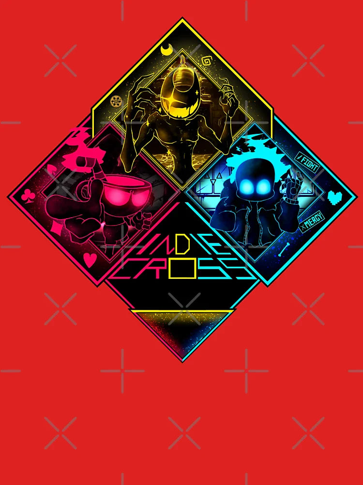 FNF INDIE CROSS BATIM BATDR  UNDERTALE CUPHEAD NIGHTMARE Bendy Sans And Cuphead art Classic T-Shirt