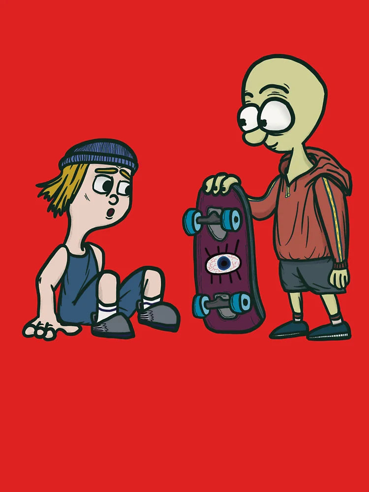 Skateboard friends support cartoons characters  Classic T-Shirt