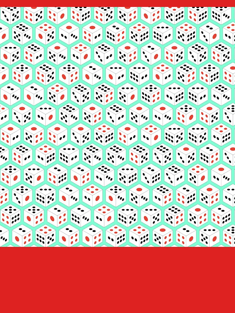 Orthogonal Asian Dice Pattern Blue Background Classic T-Shirt