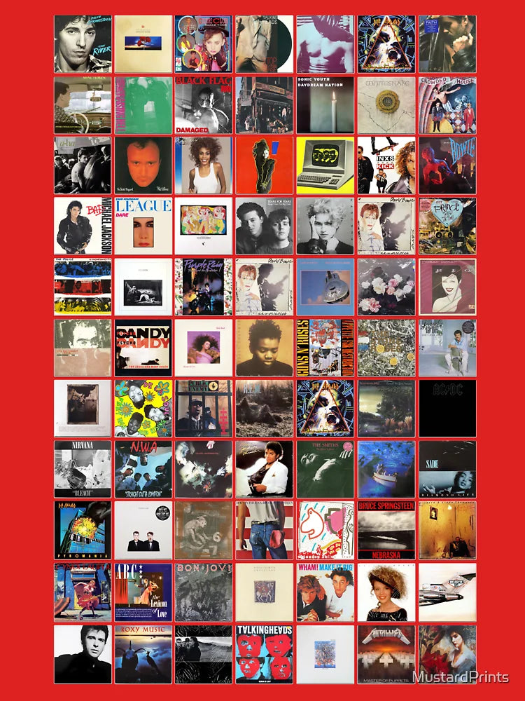 80s Vinyl Covers - 1980s Music - Vintage Album Cover Art Classic T-Shirt