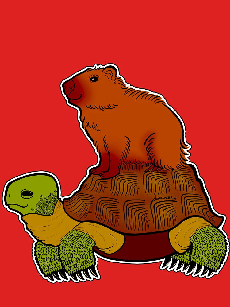 Capybara on turtle Classic T-Shirt
