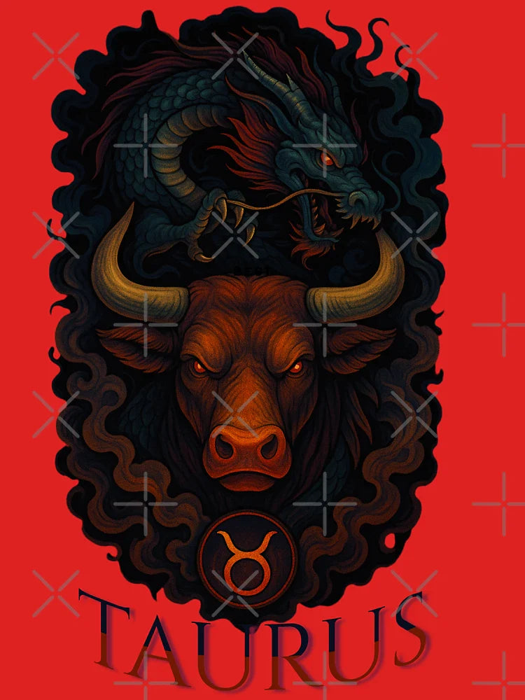 Celestial Wrath: Taurus Bull and Eastern Dragon Classic T-Shirt